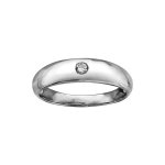 Bague en argent rhodi jonc anglais 1 oxyde blanc serti t56