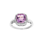Bague en argent rhodié massif collection joaillerie amethyste véritable carrée et contour oxydes blancs ... Bague en argent rhodié massif collection joaillerie amethyste véritable carrée et contour oxydes blancs ...