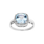 Bague en argent rhodié massif collection joaillerie topaze véritable bleue carrée et contour oxydes blancs ... Bague en argent rhodié massif collection joaillerie topaze véritable bleue carrée et contour oxydes blancs ...