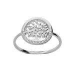 Bague en argent rhodie motif arbre de vie t oxydes blancs sertis Bague en argent rhodie motif arbre de vie t oxydes blancs sertis