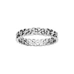 Bague en argent rhodi� motif triskel entrelac� largeur 4mm