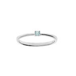 Bague en argent rhodi avec pierre vritable topaze bleu 2, 5mm