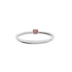 Bague en argent rhodié avec pierre véritable tourmaline rose 2, 5mm Bague en argent rhodié avec pierre véritable tourmaline rose 2, 5mm