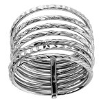 Bague en argent rhodi semainier diamant