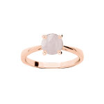 Bague en argent rose anneau simple avec pierre véritable quartz rose 6, 5mm Bague en argent rose anneau simple avec pierre véritable quartz rose 6, 5mm