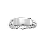 Bague cha�ne en argent avec petite plaque � graver