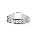 Bague chane en argent avec plaque tonneau  graver