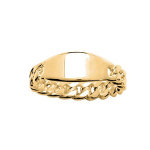 Bague chane en vermeil avec plaque tonneau allong  graver