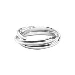 Bague demi - joncs en argent rhodi 3 anneaux mls