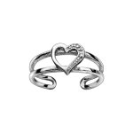 Bague de doigt de pied argent rhodi motif coeur