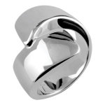 Bague elixs en argent massif rhodi 2 rubans superposs
