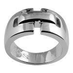 Bague elixs en argent massif rhodi avec barrette sur le dessus