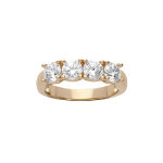 Bague en plaqué or type alliance avec 4 oxydes blancs sertis Bague en plaqué or type alliance avec 4 oxydes blancs sertis