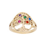 Bague en plaqué or arbre de vie empierré multicolore Bague en plaqué or arbre de vie empierré multicolore