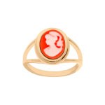 Bague en plaqu or came sur fond rose