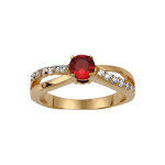 Bague en plaqué or collection joaillerie 2 brins croisés dont 1 lisse et l'autre orné d'oxydes blancs ... Bague en plaqué or collection joaillerie 2 brins croisés dont 1 lisse et l'autre orné d'oxydes blancs ...