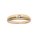 Bague en plaqu or grande taille jonc anglais 5mm 1 oxyde blanc serti