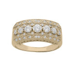 Bague en plaqu� or grande taille large orn�e d'oxydes blanc sertis