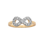 Bague en plaqué or grande taille symbole infini de pierres blanches Bague en plaqué or grande taille symbole infini de pierres blanches