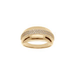 Bague en plaqu or jonc avec oxydes blancs sertis