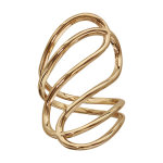 Bague en plaqu� or large fil crois�