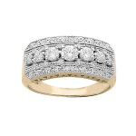 Bague en plaqu� or large avec oxydes blancs sertis