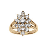 Bague plaqu or marquise avec oxydes blancs