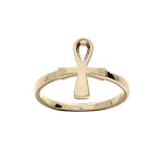 Bague en plaqu or motif croix lisse