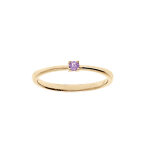 Bague en plaqu or pierre vritable amthyste 2, 5mm