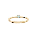 Bague en plaqué or pierre véritable topaze bleu 2, 5mm Bague en plaqué or pierre véritable topaze bleu 2, 5mm