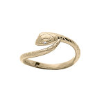 Bague en plaqu or serpent enroul