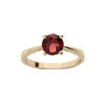 Bague en plaqu� or simple avec pierre v�ritable grenat 6, 5mm