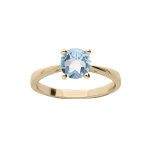 Bague en plaqué or simple avec pierre véritable topaze bleu 6, 5mm Bague en plaqué or simple avec pierre véritable topaze bleu 6, 5mm