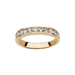 Bague en plaqu or style alliance rail d'oxydes blancs sertis