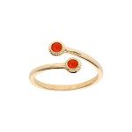 Bague en plaqué or toi & moi avec pierre couleur corail Bague en plaqué or toi & moi avec pierre couleur corail