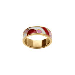 Bague stella mia en acier doré motif résine rouge, rose, blanc Bague stella mia en acier doré motif résine rouge, rose, blanc