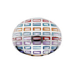 Bague stella mia en acier et nacre motifs g�om�trique multi couleur
