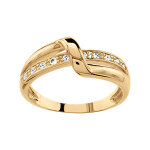 Bague en vermeil crois�e avec pierres blanches