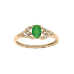 Bague en vermeil emeraude v�ritable et topazes blanches