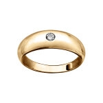 Bague en vermeil jonc anglais 7mm avec un oxyde blanc serti