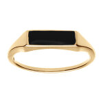 Bague en vermeil petite chevaliere plareau rectangulaire avec onyx imitation