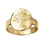 Bague en vermeil plateau rond 15mm motif arbre de vie