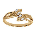 Bague en vermeil serpent double avec oxydes blancs