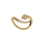 Bague en vermeil serpent avec oxydes blancs sertis
