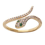 Bague en vermeil serpent oxydes blancs et verts sertis