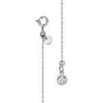 Bijou de dos en argent rhodi chane et oxyde blanc serti clos 20cm