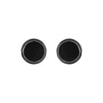 Boucles d'oreille en acier fermoir à vis sur fond caoutchouc résine noire 8mm Boucles d'oreille en acier fermoir à vis sur fond caoutchouc résine noire 8mm