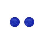 Boucles d'oreilles en argent boule de 6mm couleur bleu fonc� et fermoir poussette