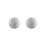 Boucles d'oreilles en argent boule givrée et fermoir poussette Boucles d'oreilles en argent boule givrée et fermoir poussette