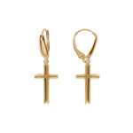 Boucles d'oreille en argent dor� croix moyenne 16mm, fermoir dormeuse